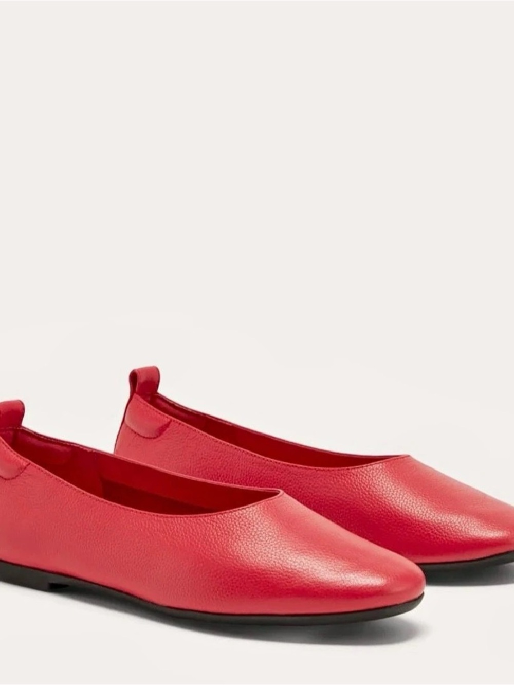 Everlane The Day Glove Red Leather Ballet Flats